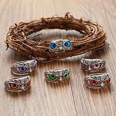 Demon Eye Owl Ring Adjustable