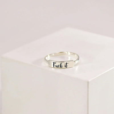 Fuck It Dainty Bar Ring