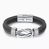 "Grandmother and Grandson Forever Linked Together" Braided Leather Bracelet