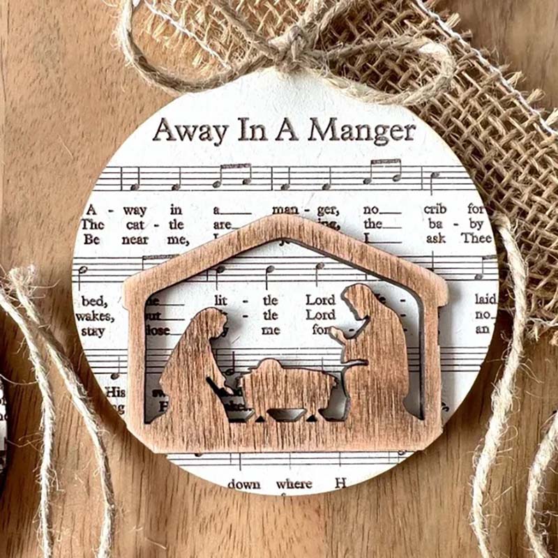 Music Sheet Nativity Ornament