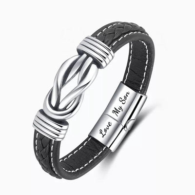 "Forever Linked Together" Braided Leather Bracelet