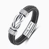 "Grandfather and Grandson Forever Linked Together" Braided Leather Bracelet