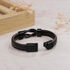 "Dad and Daughter Forever Linked Together" Black Braided Leather Bracelets - Forever Linked