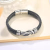 "Grandfather and Grandson Forever Linked Together" Braided Leather Bracelet