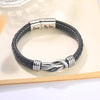 Mother and Son Forever Linked Together Braided Leather Bracelet