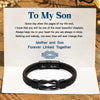 "Mother and Son Forever Linked Together" Black Braided Leather Bracelets - Forever Linked