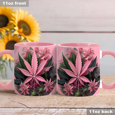 Pink Stoner Chick - Weed Accent Mug