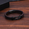 "Mother and Son Forever Linked Together" Black Braided Leather Bracelets - Forever Linked