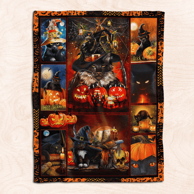 Black Cat A238 Halloween Blanket