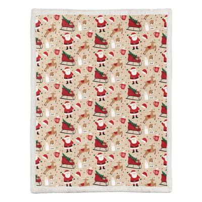 Santa Claus and Elk Sled - A515 - Christmas Premium Blanket