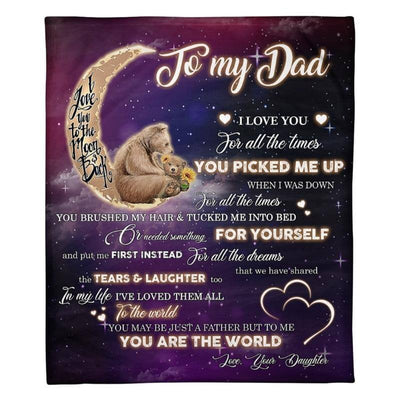 To My Dad - From Daughter - BearBlanket - A320 - Premium Blanket