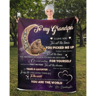 To My Grandpa - From Granddaughter - BearBlanket - A320 - Premium Blanket