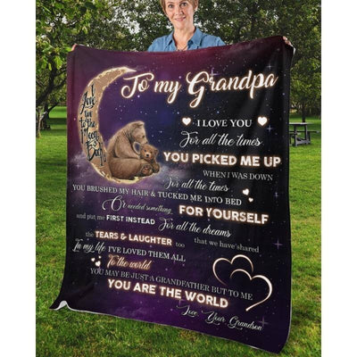 To My Grandpa - From Grandson - BearBlanket - A320 - Premium Blanket