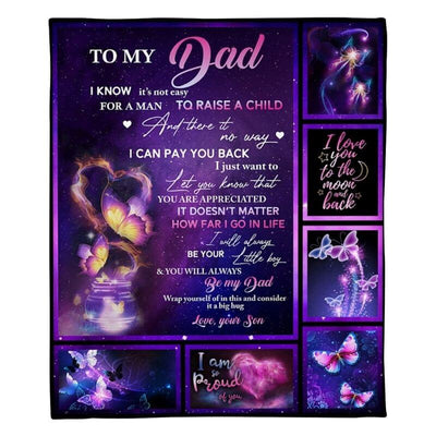 To My Dad - From Son - Butterfly A315 - Premium Blanket