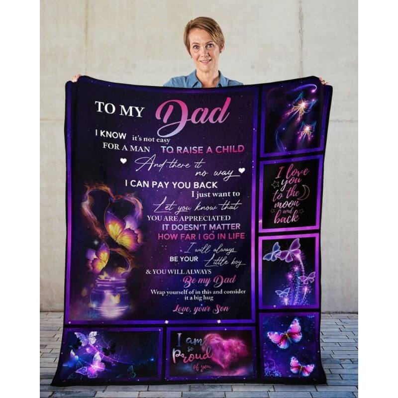 To My Dad - From Son - Butterfly A315 - Premium Blanket