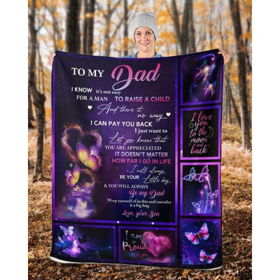 To My Dad - From Son - Butterfly A315 - Premium Blanket