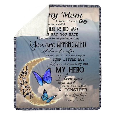 To My Mom - From Son - Butterfly A314 - Premium Blanket