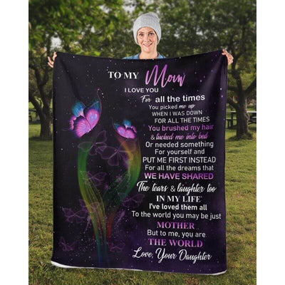 To My Mom - From Daughter - Butterfly A319 - Premium Blanket