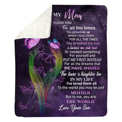 To My Mom - From Son - Butterfly A319 - Premium Blanket