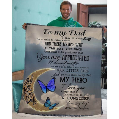 To My Dad - From Daughter - Butterfly A314 - Premium Blanket