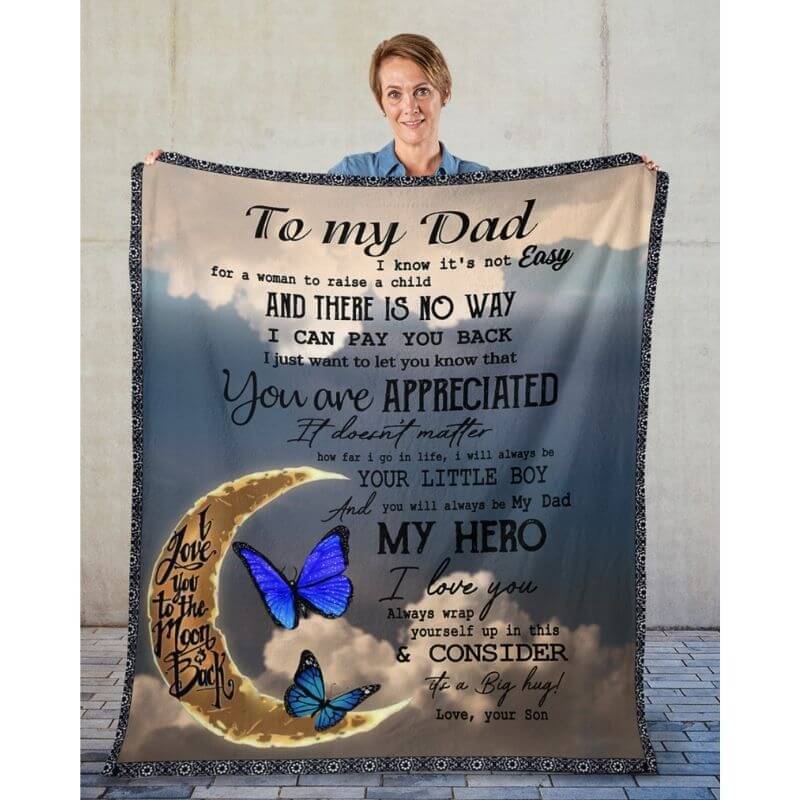 To My Dad - From Son - Butterfly A314 - Premium Blanket