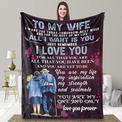 To My Wife - From Husband - B144 - Premium Blanket