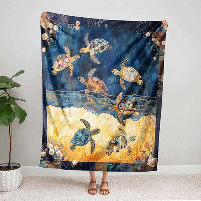 Sea Turtle Mingle Blanket - D243 - Premium Blanket