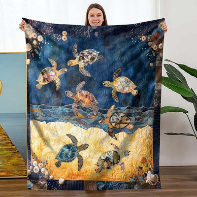 Sea Turtle Mingle Blanket - D243 - Premium Blanket