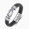 "Son And Dad Forever Linked Together" Braided Leather Bracelet