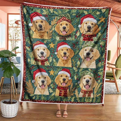 Christmas Golden Retrievers Blanket - F595 - Premium Blanket