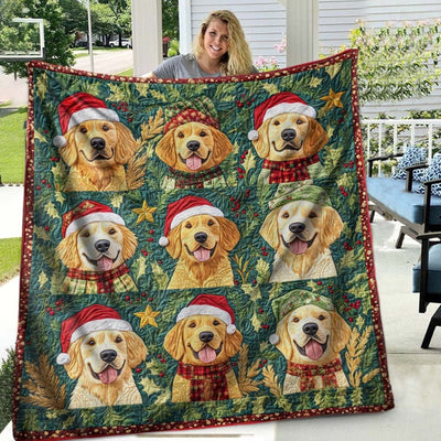 Christmas Golden Retrievers Blanket - F595 - Premium Blanket