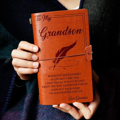 Grandpa To Grandson - Enjoy The Ride - Vintage Journal Notebook