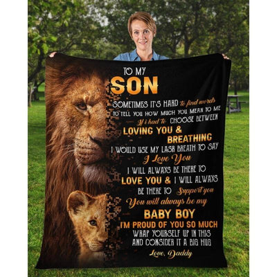 To My Son - From Dad - LionBlanket - A322 - Premium Blanket