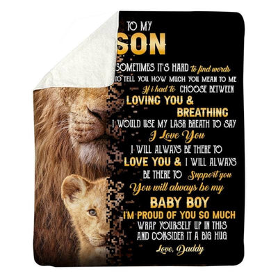 To My Son - From Dad - LionBlanket - A322 - Premium Blanket