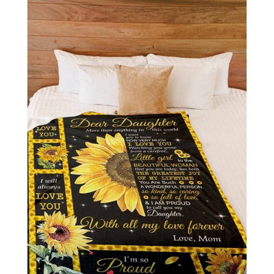 Lovely Gift For Daughter - From Mom - I Love You Sunflower Blanket F020 - Premium Blanket