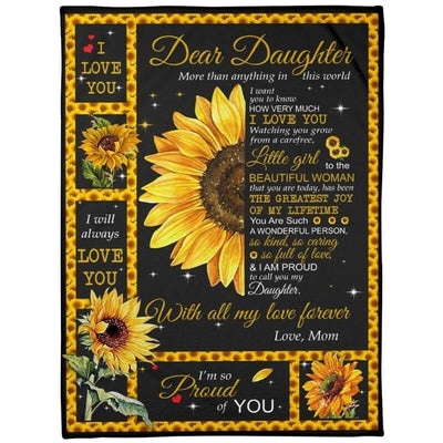 Lovely Gift For Daughter - From Mom - I Love You Sunflower Blanket F020 - Premium Blanket