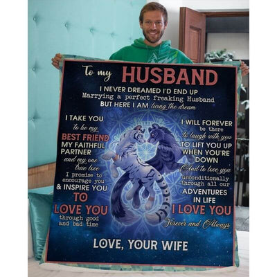 To My Husband - From Wife - F027 - Premium Blanket