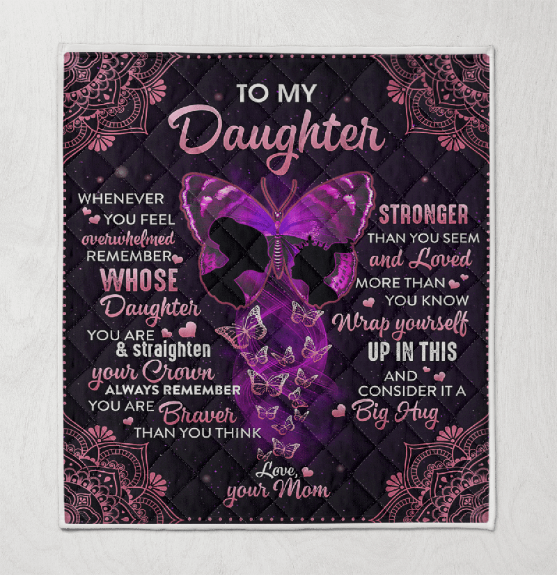 To My Daughter - From Mom - Butterfly F010 - Premium Blanket