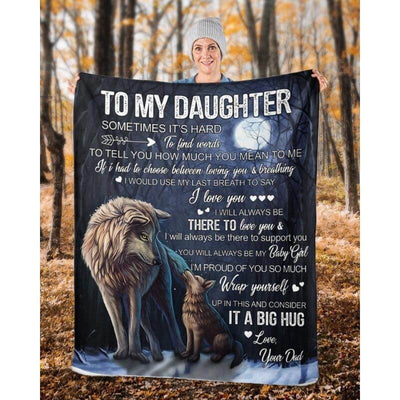 To My Daughter - From Dad - Wolfblanket - A323 - Premium Blanket