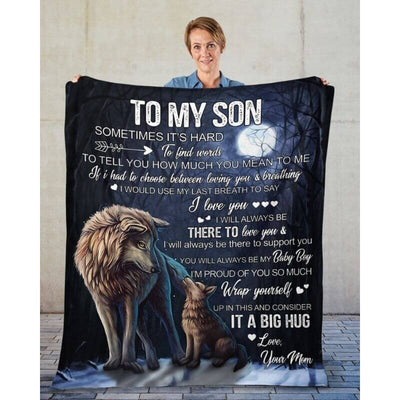 To My Son - From Mom - Wolfblanket - A323 - Premium Blanket