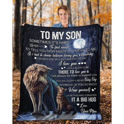 To My Son - From Mom - Wolfblanket - A323 - Premium Blanket