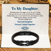 "Dad and Daughter Forever Linked Together" Black Braided Leather Bracelets - Forever Linked