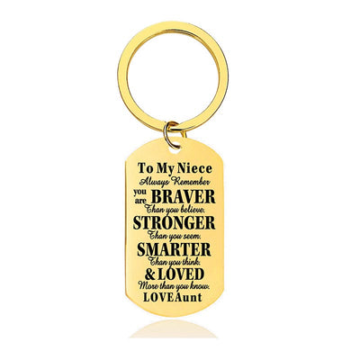 Always Remember You Are Braver Than You Believe - Inspirational Keychain - A918