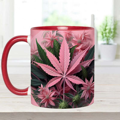 Pink Stoner Chick - Weed Accent Mug