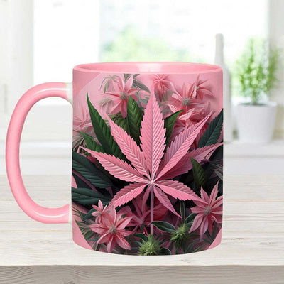 Pink Stoner Chick - Weed Accent Mug