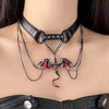 Gothic Punk Dragon Tassel Choker Necklace