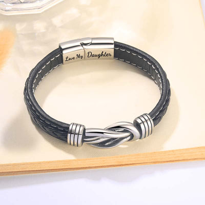 "Forever Linked Together" Braided Leather Bracelet